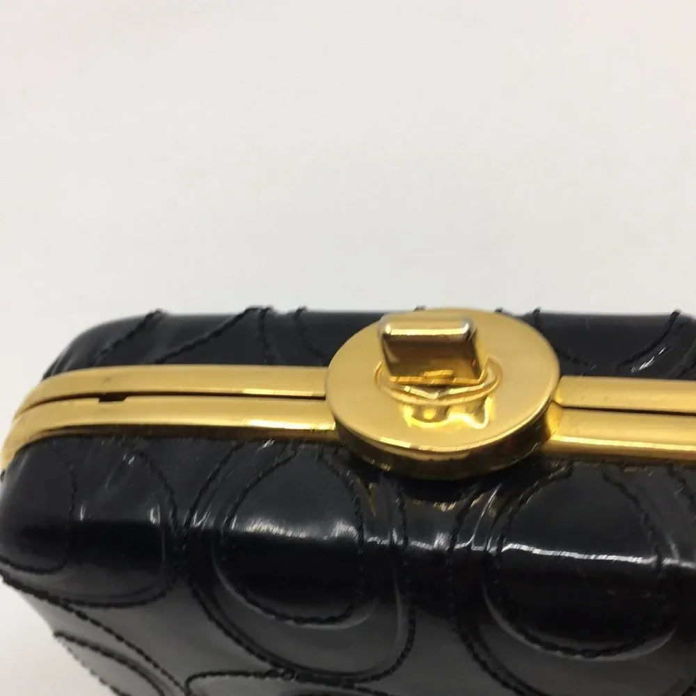 Coach Black Patent Leather Raised 